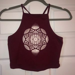 Maroon LA Hearts Cropped Tank Top